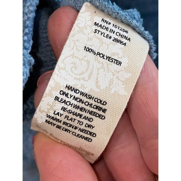 New Soft Surroundings St. Germain Pullover Sweater 3/4 Button Blue Women Size S - Picture 5 of 7
